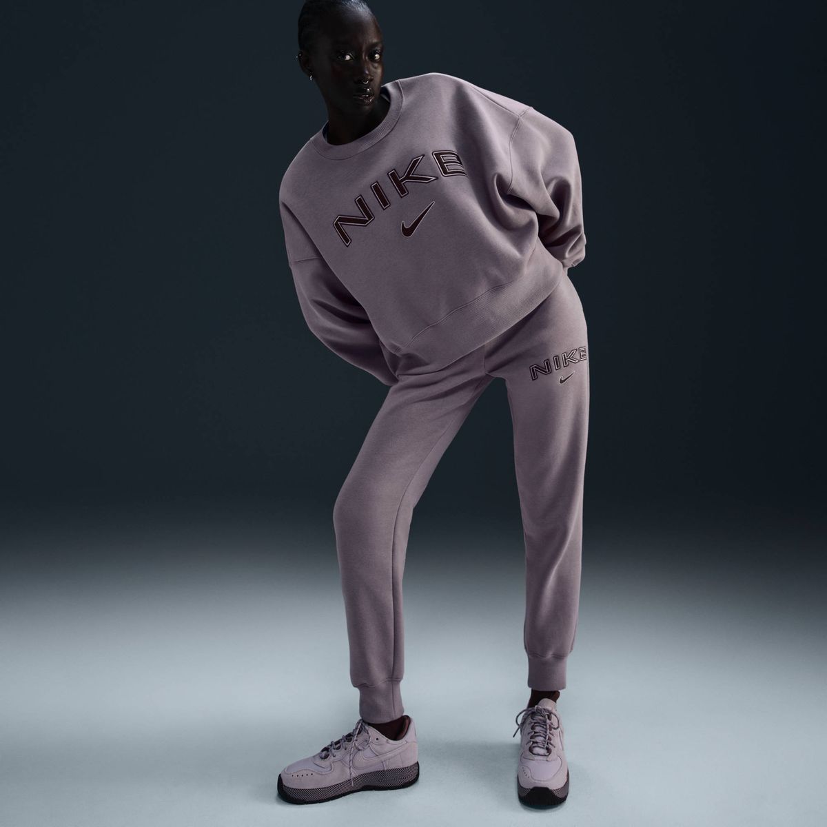 Nike W Nsw Phnx Flc Mr Std Logo Pnt - lt violet ore