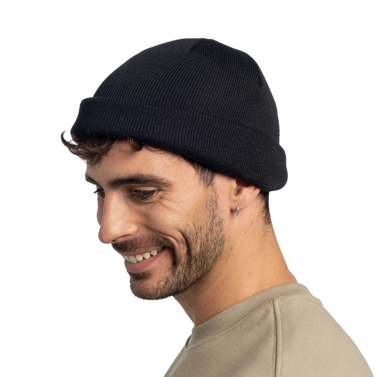 KNITTED BEANIE LILON FISHERMAN BLACK                        