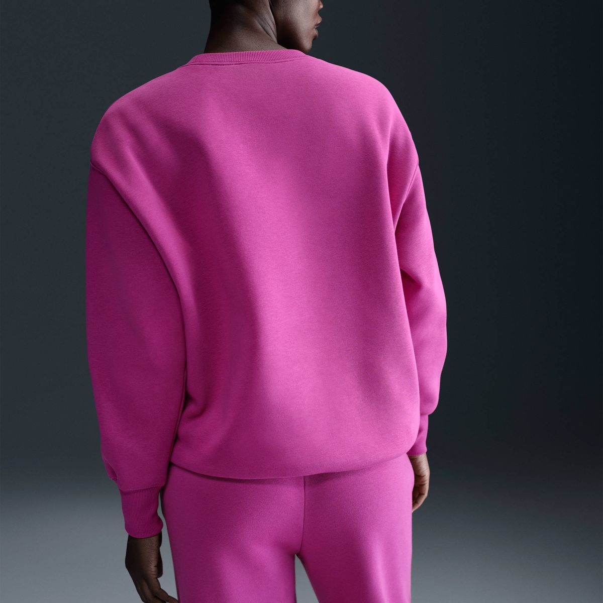 Nike W Nsw Phnx Flc Os Crew - hot fuchsia/sail