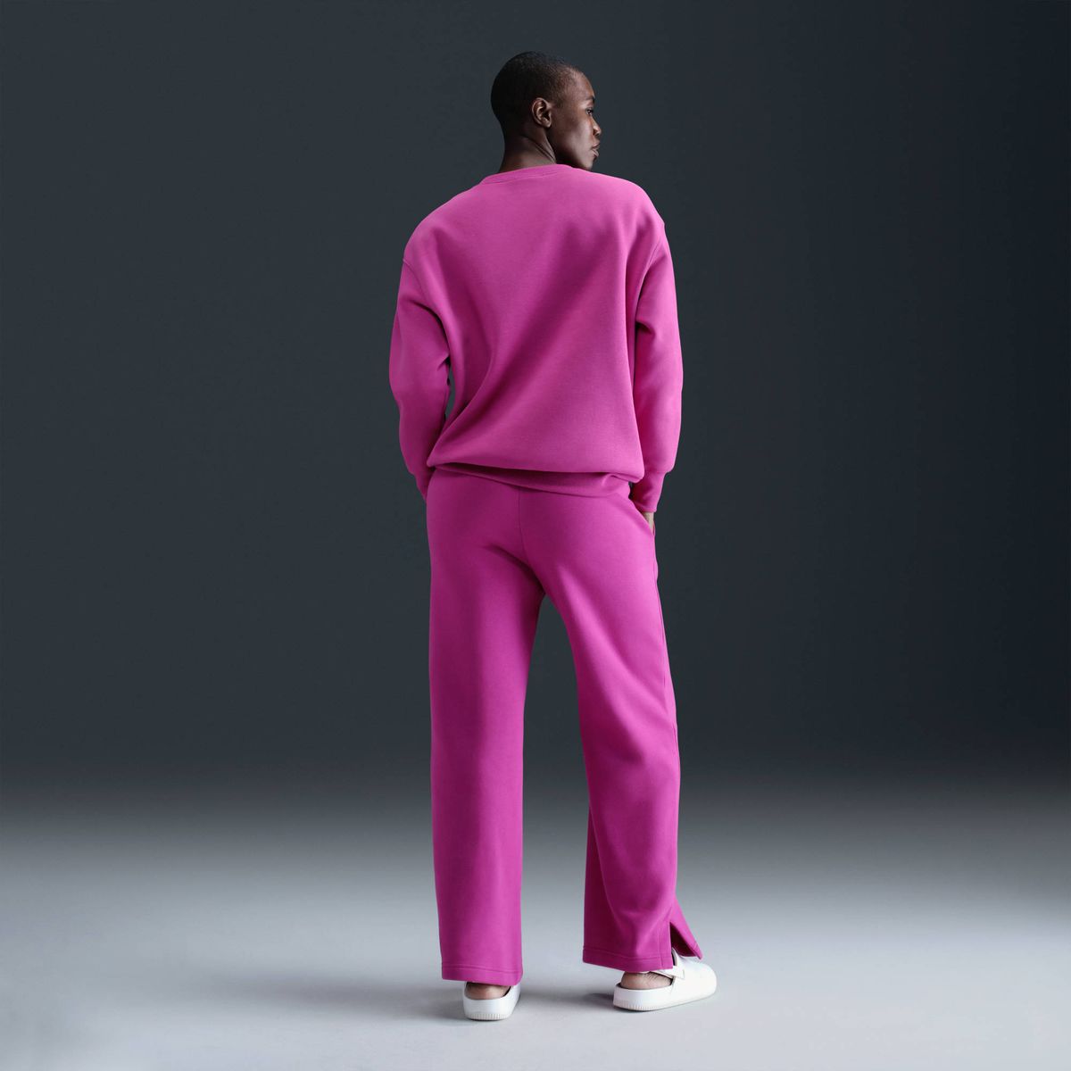 Nike W Nsw Phnx Flc Os Crew - hot fuchsia/sail