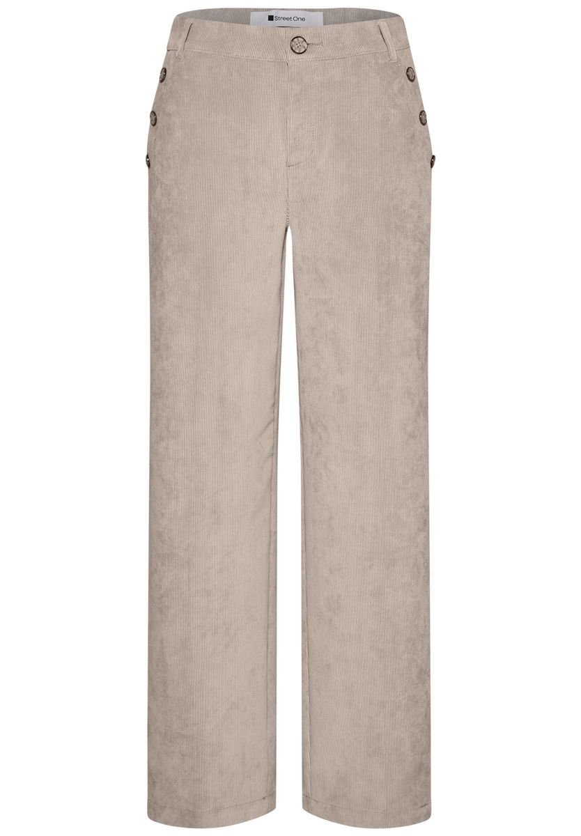 Mid Waist Straight Leg Hose mit Knöpfen