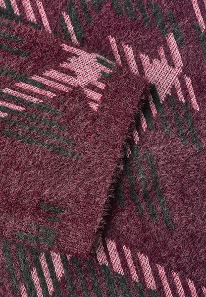 Kurzarm Pullover mit Rundhals und Muster