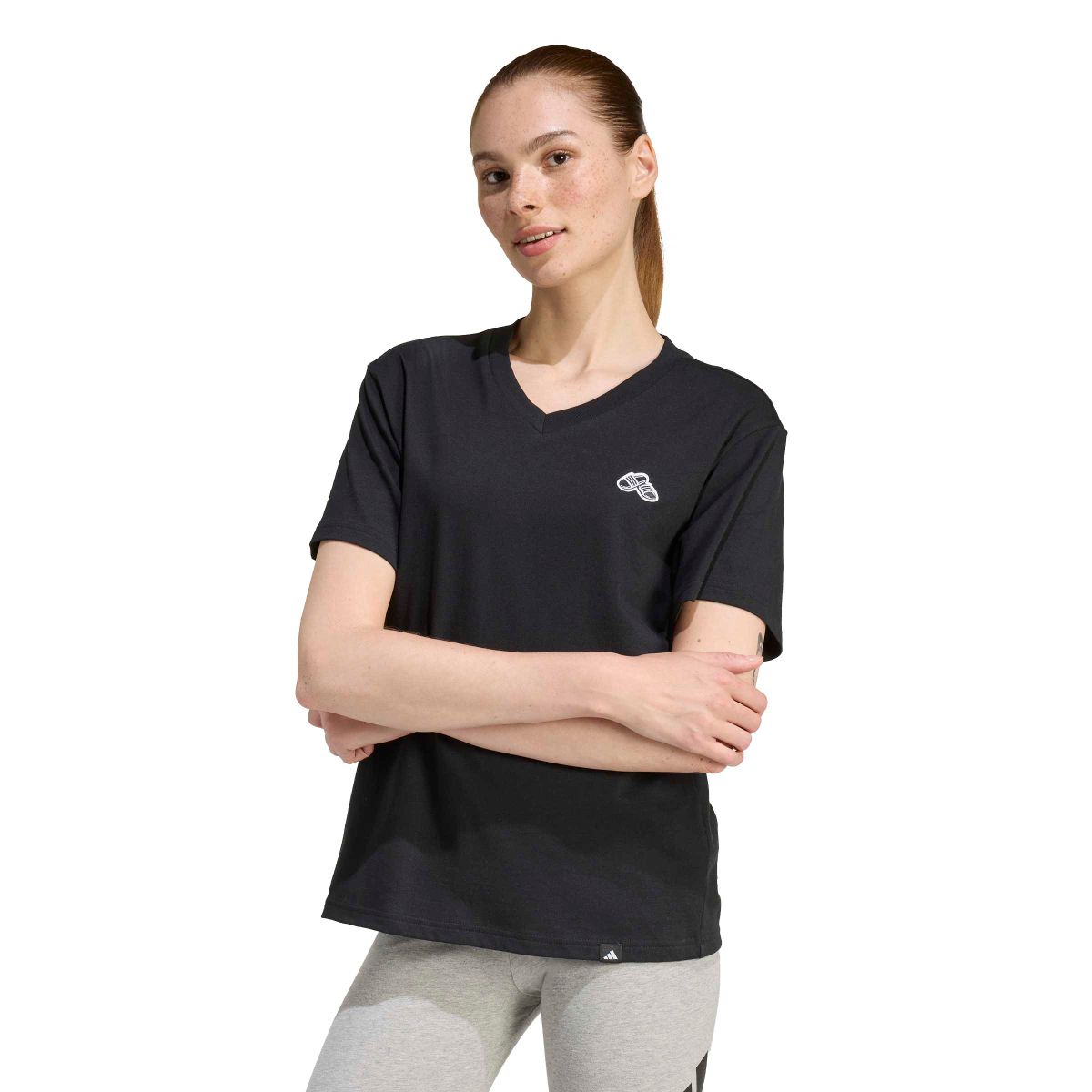 SUMMER SLIDE GRAPHIC T-SHIRT MIT V-AUSSCHNITT