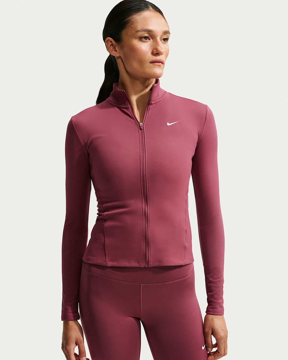 Nike One Fitted Dri-FIT Jacke mit durchgehendem Reißverschluss für Damen