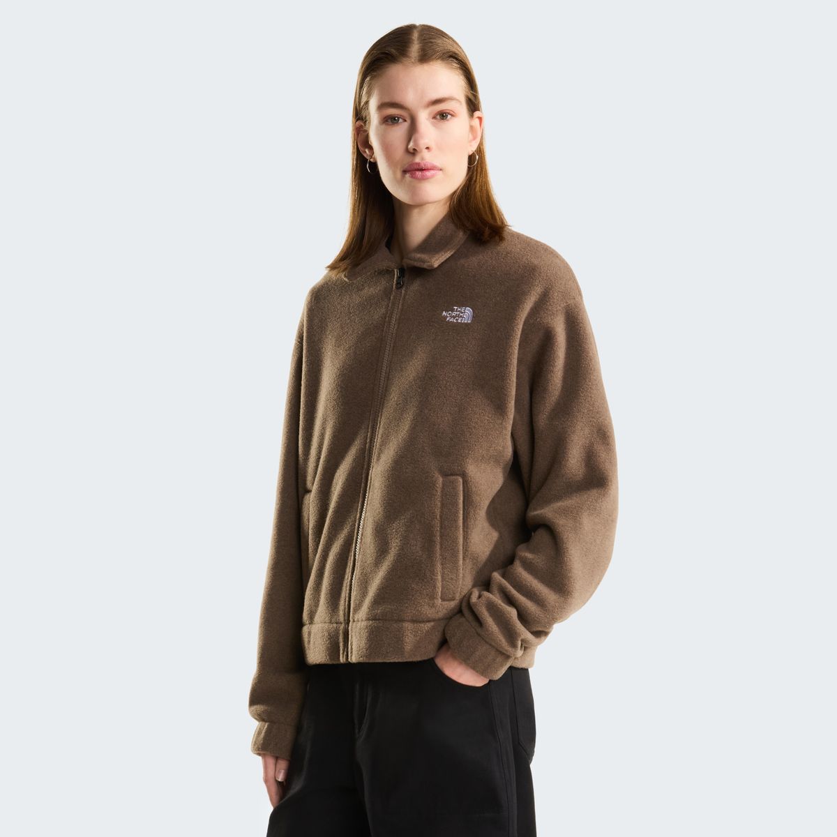 W FLEECE COLLARED JACKET