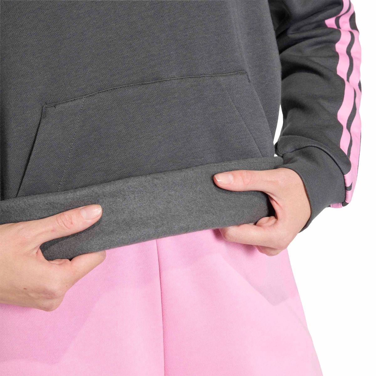 ESSENTIALS 3-STREIFEN FLEECE-HOODIE