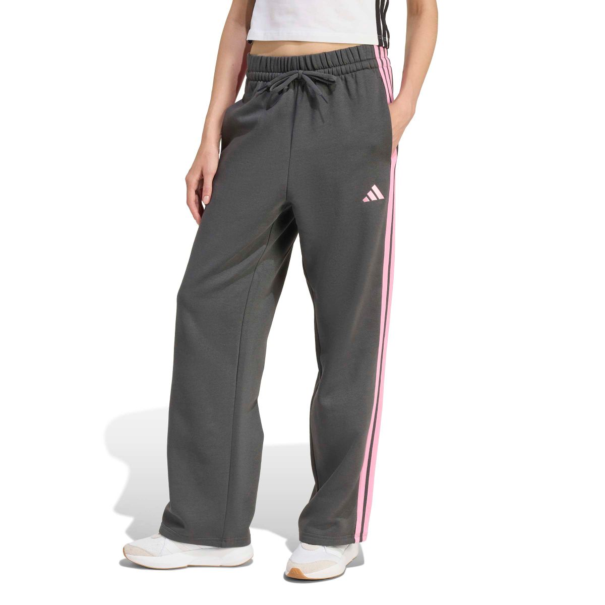 Essentials 3-Streifen Open-Hem French Terry Hose