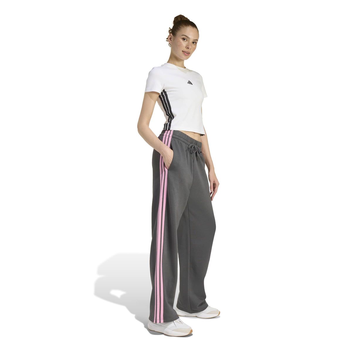 Essentials 3-Streifen Open-Hem French Terry Hose