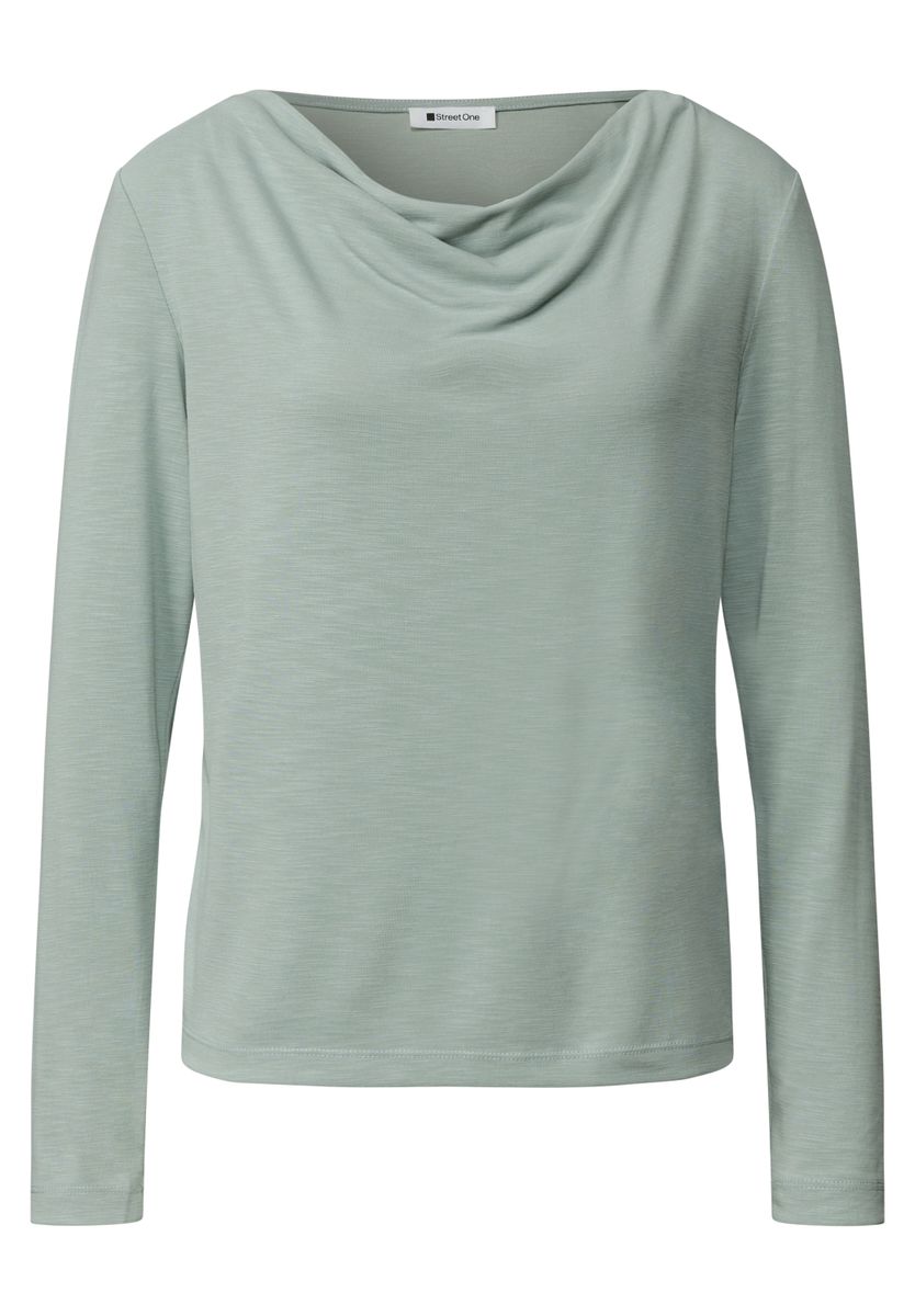 Silk-Look Shirt mit Wasserfall-Front