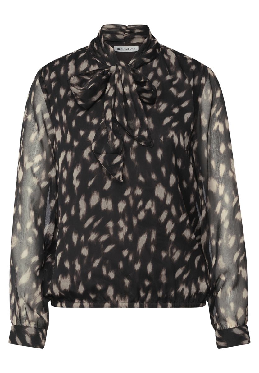 Langarm Bluse aus Chiffon mit Schleifendetail