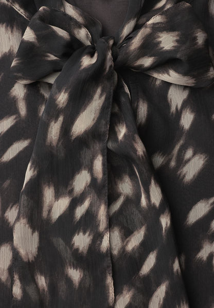Langarm Bluse aus Chiffon mit Schleifendetail