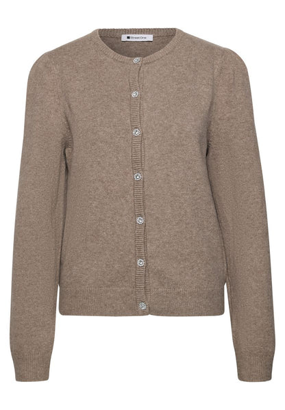 Langarm Cardigan mit Rundhals und Knöpfen
