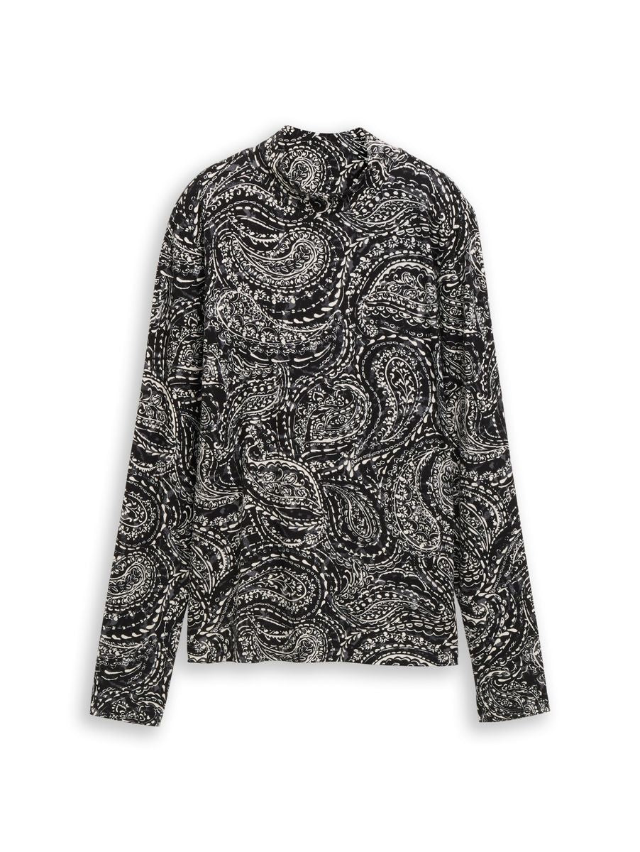 Slim Fit Langarmshirt mit Stehkragen