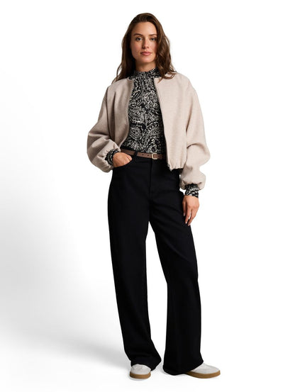 Slim Fit Langarmshirt mit Stehkragen