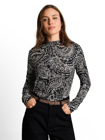 Slim Fit Langarmshirt mit Stehkragen