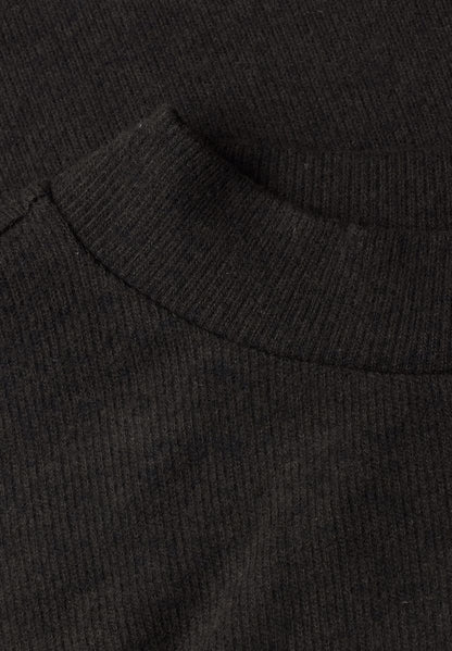 Langarm Shirt mit Rundhals und Spitzenborte