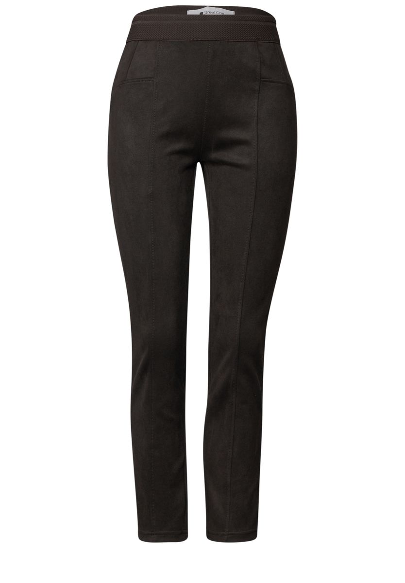 High Waist Skinny Leg Hose aus Velours