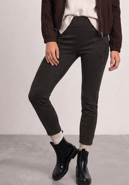 High Waist Skinny Leg Hose aus Velours