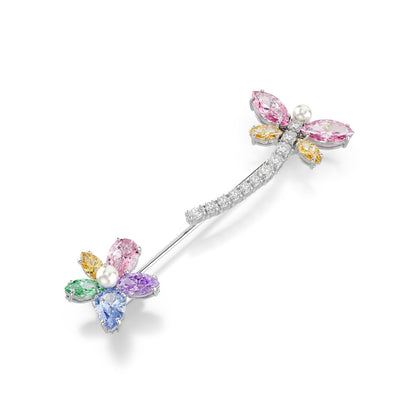 Ariana Grande x Swarovski Brosche, Verschiedene Schliffe, Libelle, Mehrfarbig, Rhodiniert