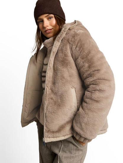 2-in-1 Kunstfelljacke mit Wendefunktion