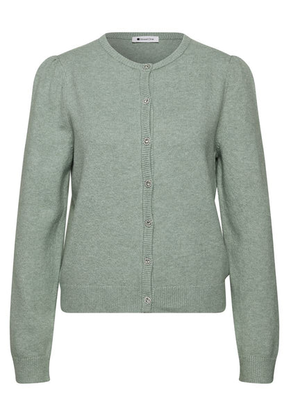 Langarm Cardigan mit Rundhals und Knöpfen