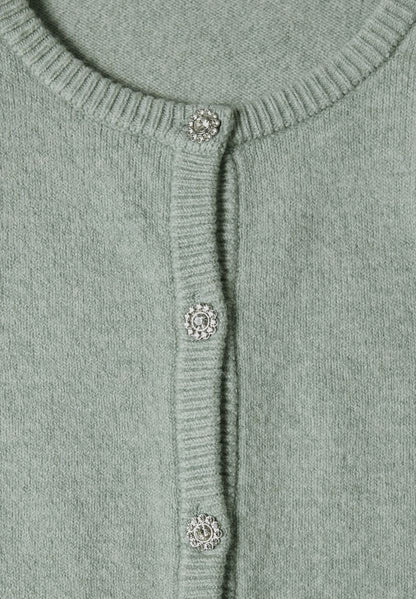 Langarm Cardigan mit Rundhals und Knöpfen