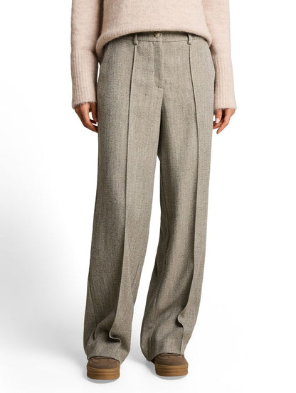 Wide Leg Hose mit Fischgrätmuster