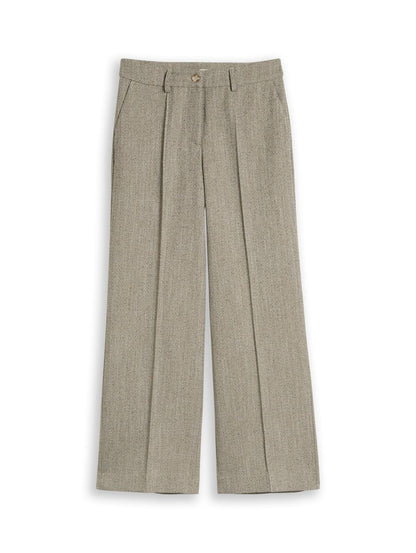 Wide Leg Hose mit Fischgrätmuster