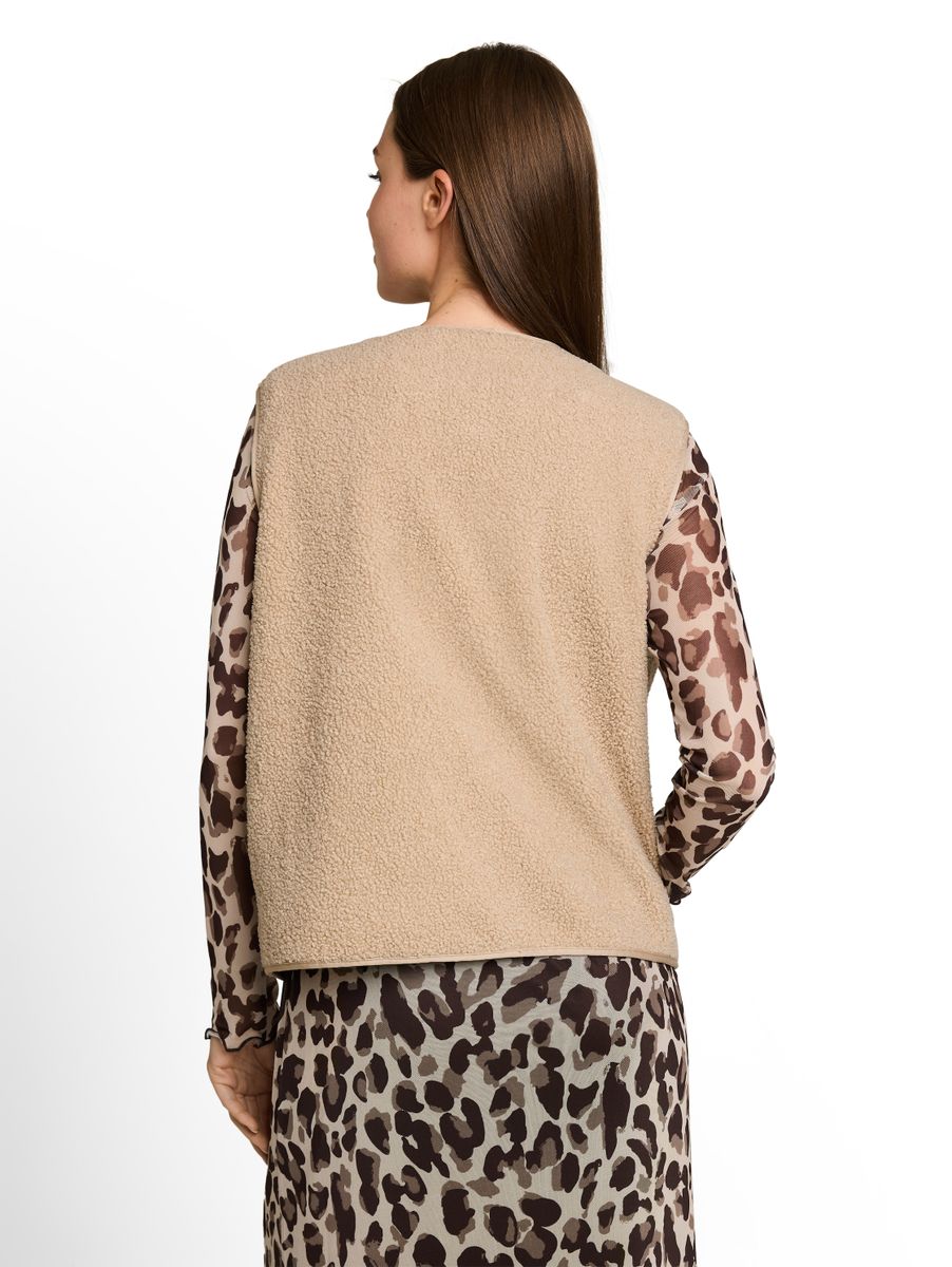 Boxy Fit Teddy Weste mit Taschen