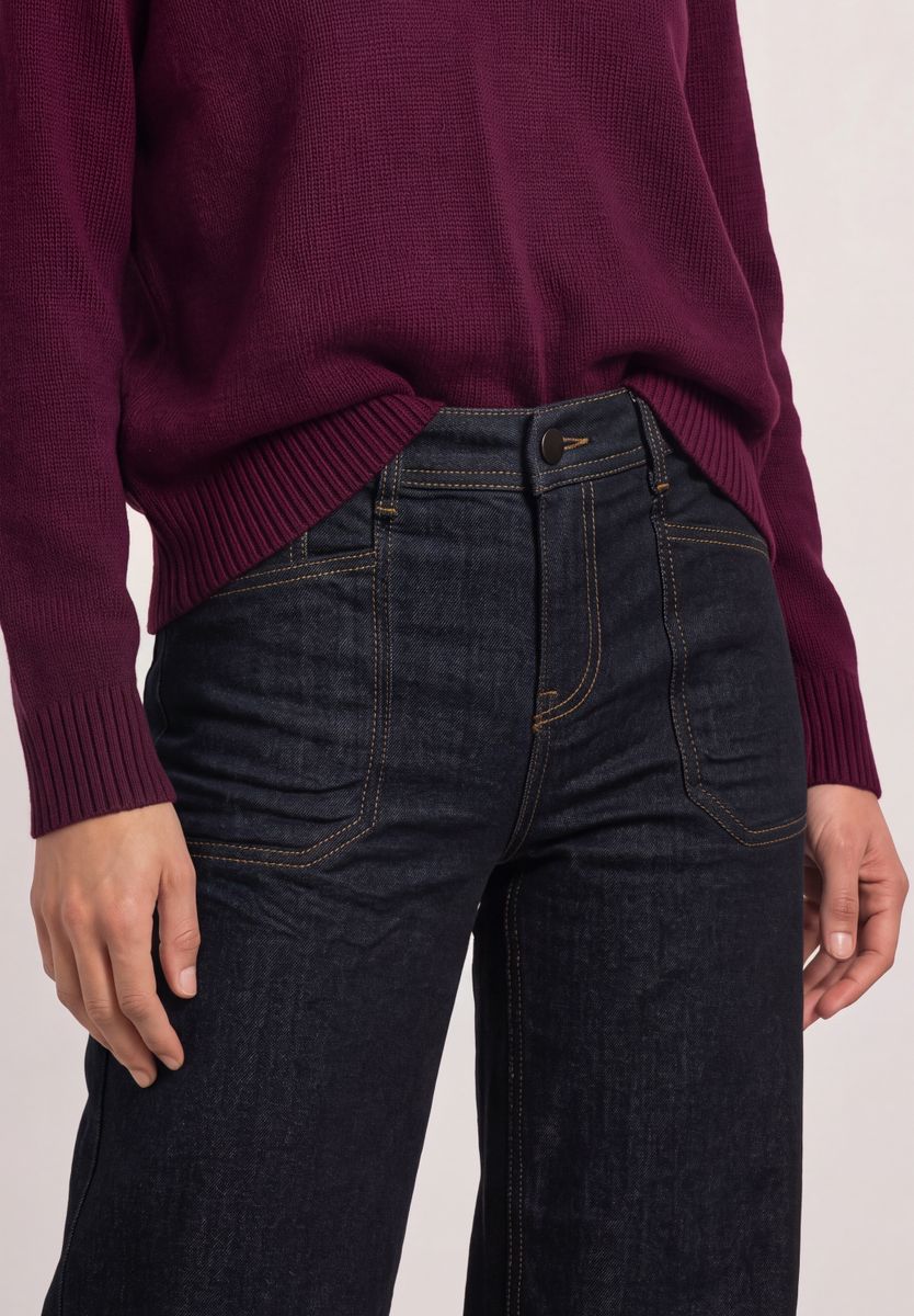 Mid Waist Wide Leg Jeans im Loose Fit