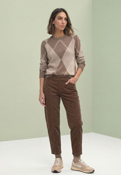 Langarm Pullover mit Argyle-Muster