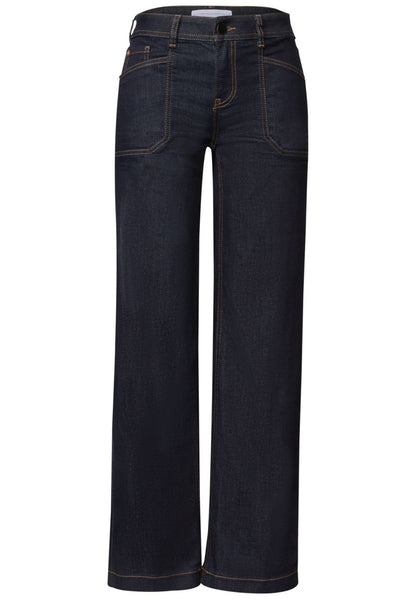 Mid Waist Wide Leg Jeans im Loose Fit