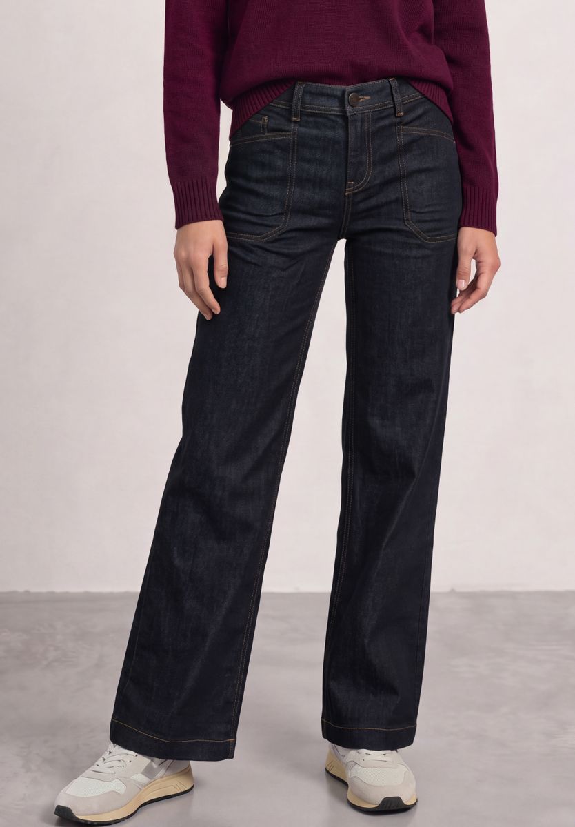 Mid Waist Wide Leg Jeans im Loose Fit