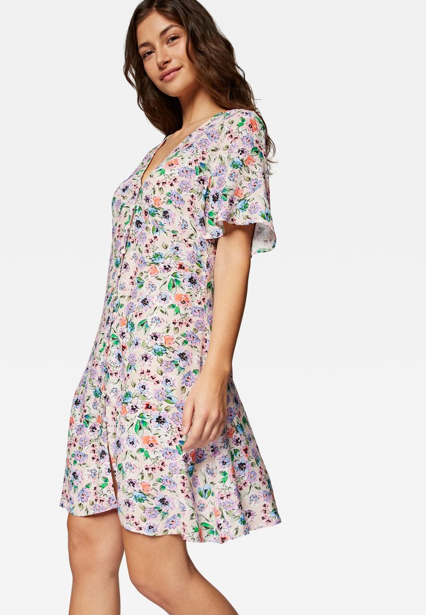 SHORT SLEEVE WOVEN DRESS
