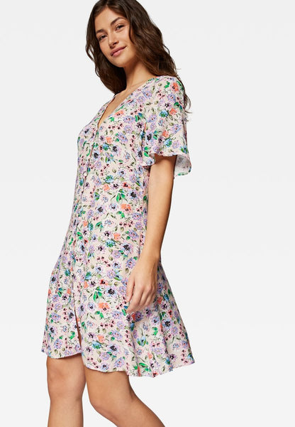SHORT SLEEVE WOVEN DRESS