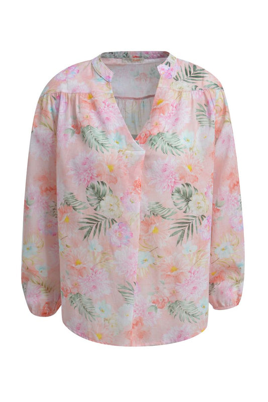 Blouse Peach Flower Print