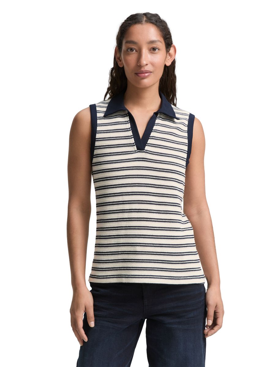 Stricktop mit Polokragen