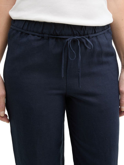 Loose Slim Hose mit Leinenanteil
