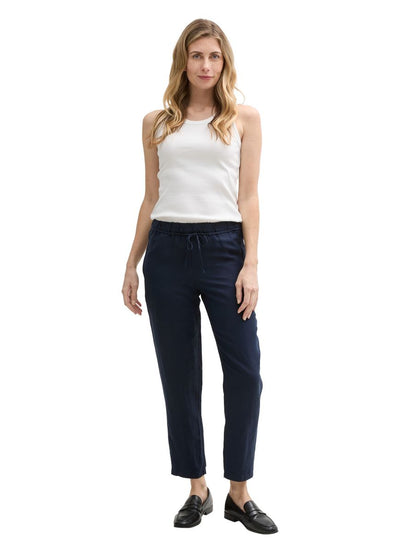 Loose Slim Hose mit Leinenanteil