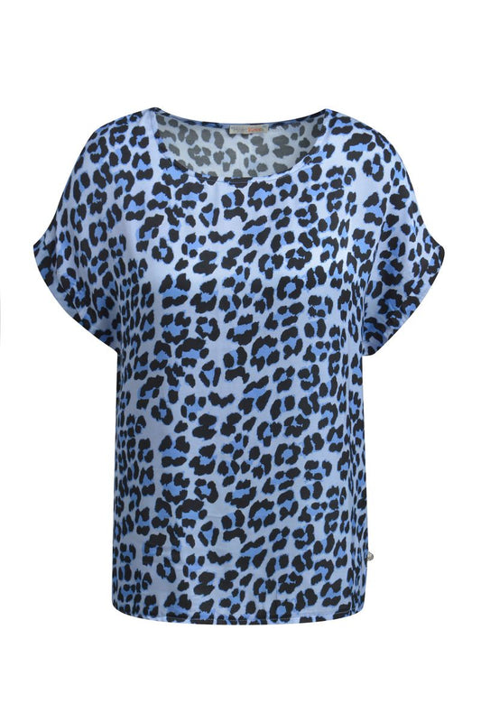 Blouse Leo Print with Stripe Back