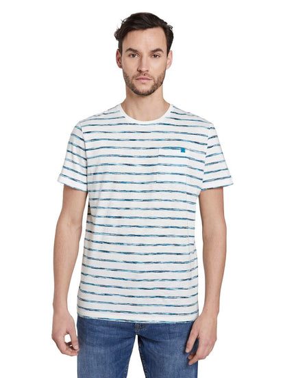 Gestreiftes T-Shirt mit Brusttasche