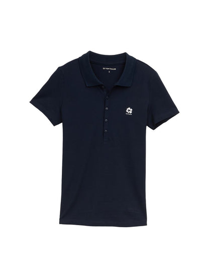 Piqué Poloshirt mit Stickerei