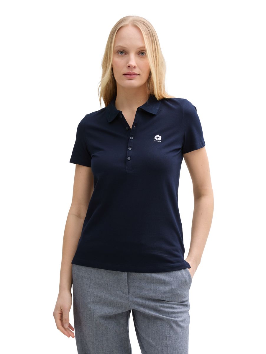 Piqué Poloshirt mit Stickerei
