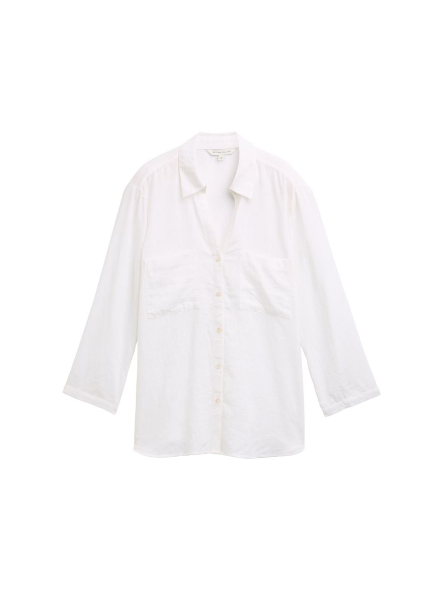 Hemdbluse mit Leinenanteil