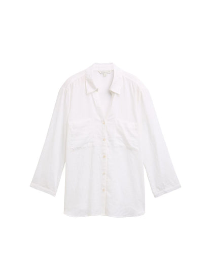 Hemdbluse mit Leinenanteil