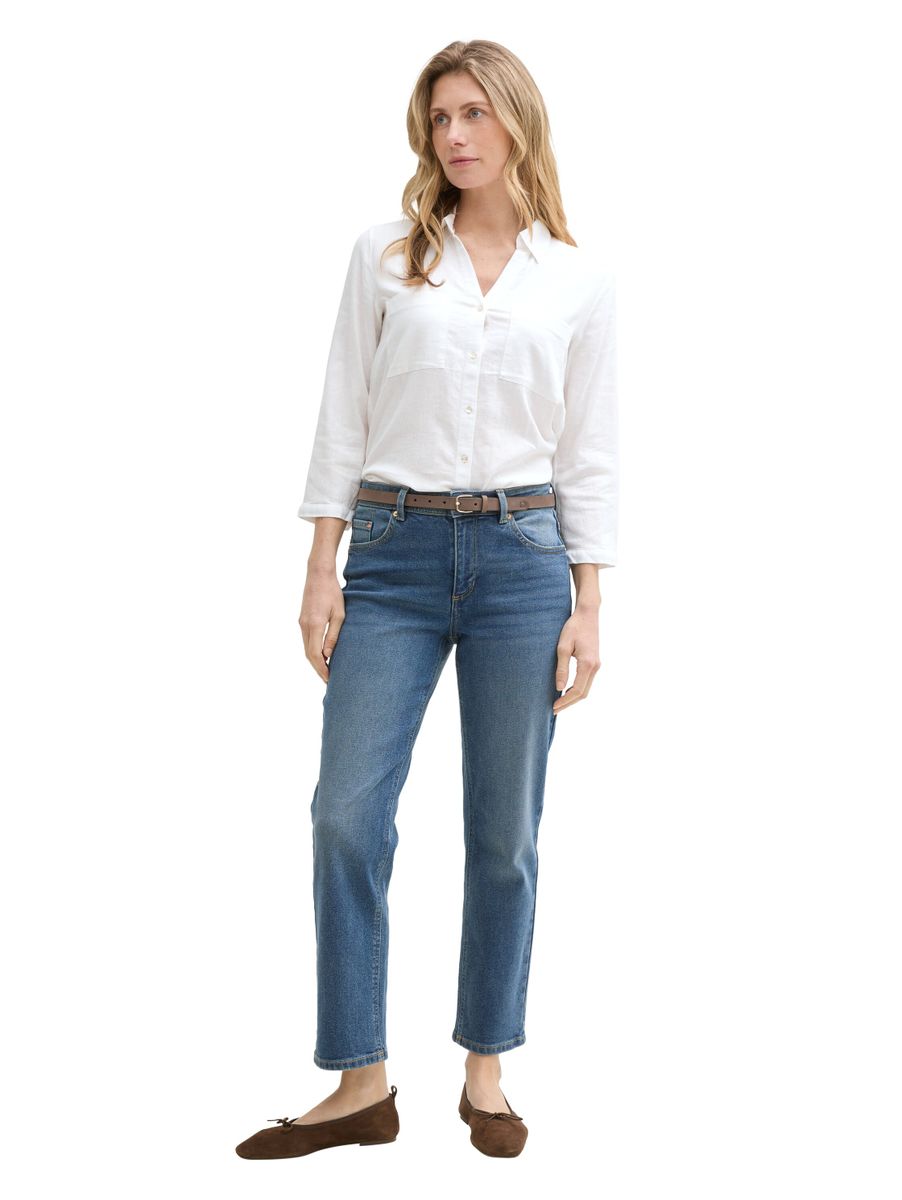 Hemdbluse mit Leinenanteil