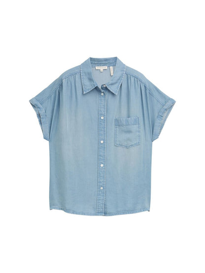 Denim Bluse mit Brusttasche