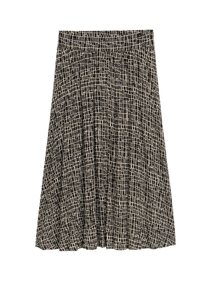 High Waist Midi-Rock aus Viskose