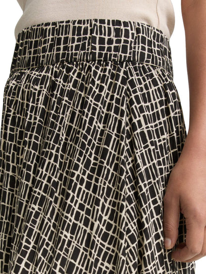 High Waist Midi-Rock aus Viskose