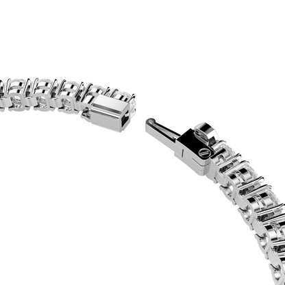 Matrix Tennis Armband, Rundschliff, Weiß, Rhodiniert